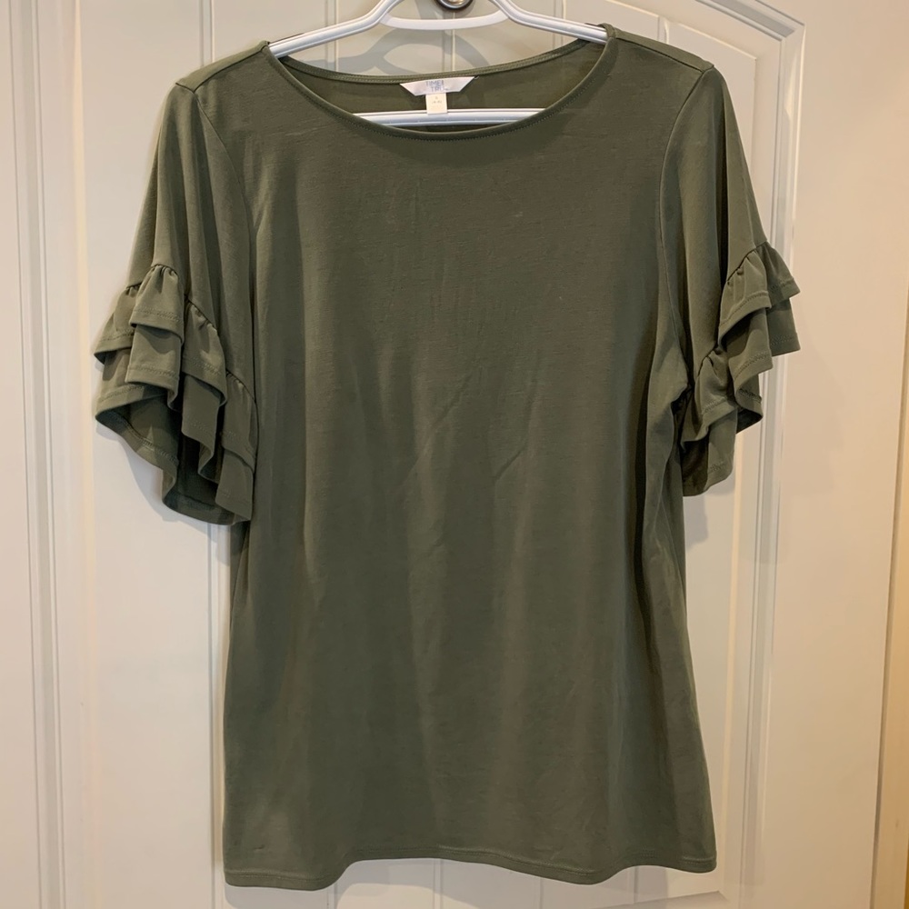 Ruffle Sleeve T-Shirt
